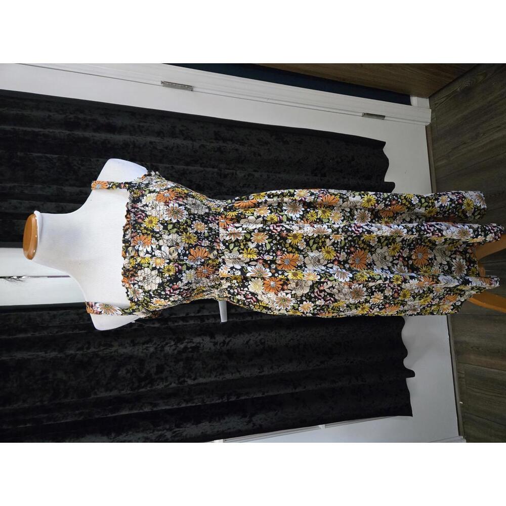 Cute fall floral smocked maxi dress